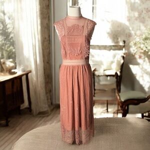 Express Lace Dress | Size Small | Soft Peachy Pink | Elegant & Feminine